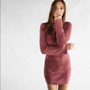 Express COZY Flutter Sleeve Sheath Sweater Dress